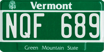 VT license plate NQF689