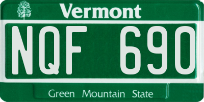 VT license plate NQF690