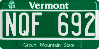 VT license plate NQF692