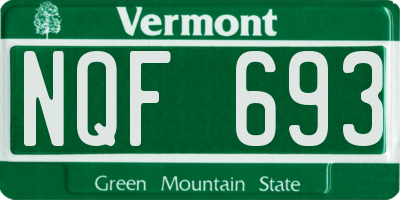 VT license plate NQF693