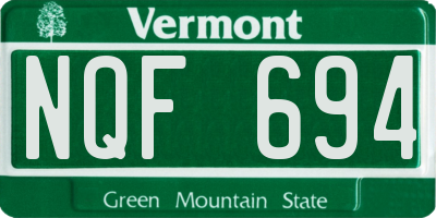 VT license plate NQF694