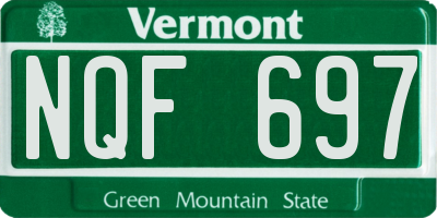 VT license plate NQF697