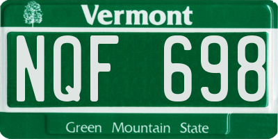 VT license plate NQF698