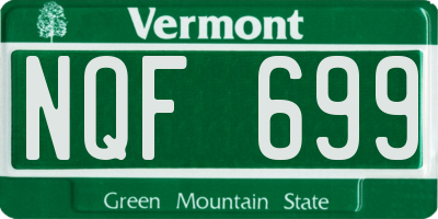VT license plate NQF699