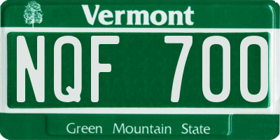 VT license plate NQF700