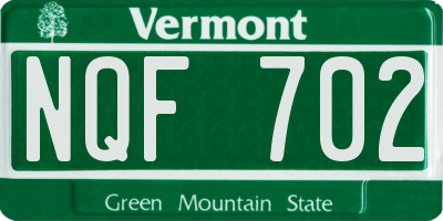 VT license plate NQF702