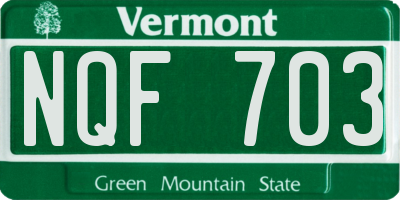 VT license plate NQF703