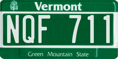VT license plate NQF711