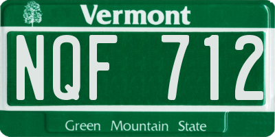 VT license plate NQF712