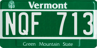 VT license plate NQF713