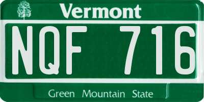 VT license plate NQF716