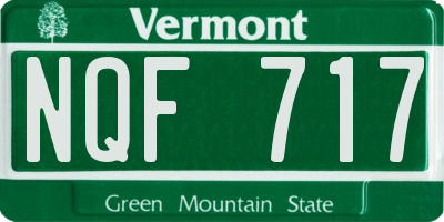 VT license plate NQF717