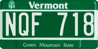 VT license plate NQF718