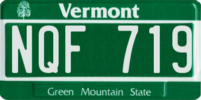 VT license plate NQF719