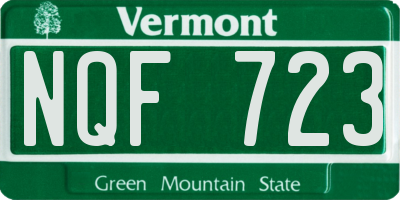 VT license plate NQF723