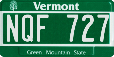VT license plate NQF727