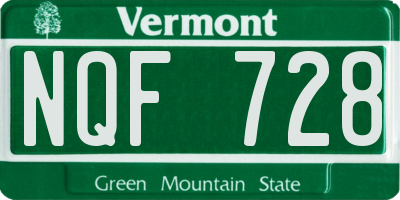 VT license plate NQF728