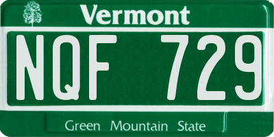 VT license plate NQF729