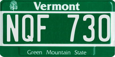 VT license plate NQF730