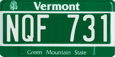 VT license plate NQF731