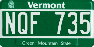VT license plate NQF735