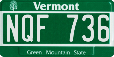 VT license plate NQF736