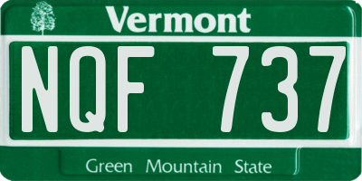 VT license plate NQF737