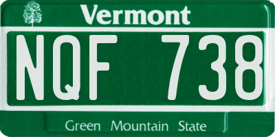 VT license plate NQF738