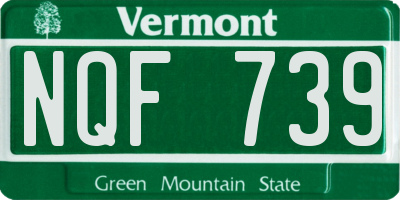 VT license plate NQF739