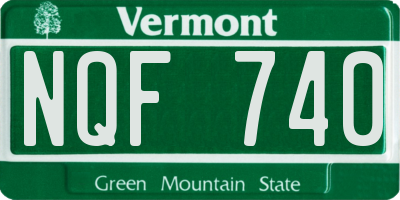 VT license plate NQF740