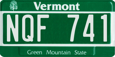 VT license plate NQF741