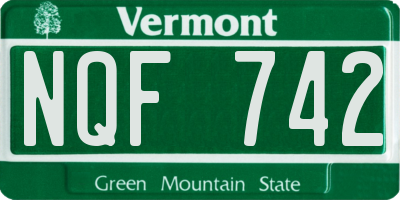 VT license plate NQF742