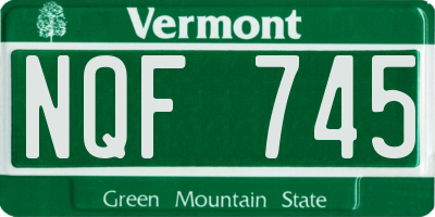 VT license plate NQF745