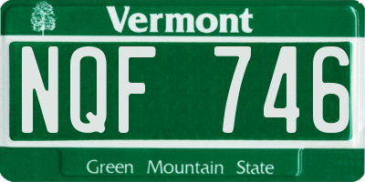 VT license plate NQF746