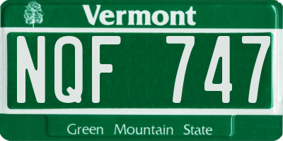 VT license plate NQF747
