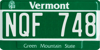 VT license plate NQF748