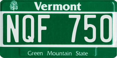VT license plate NQF750
