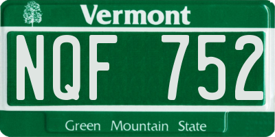VT license plate NQF752
