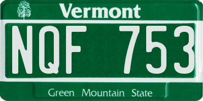 VT license plate NQF753