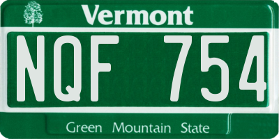 VT license plate NQF754