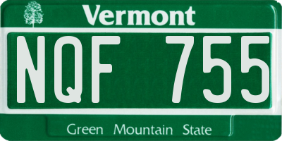 VT license plate NQF755