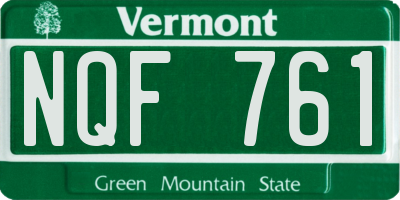 VT license plate NQF761