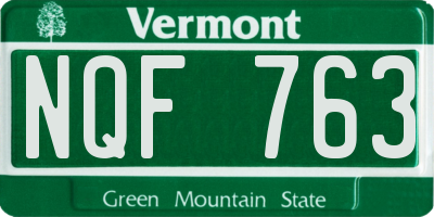 VT license plate NQF763