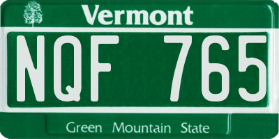VT license plate NQF765