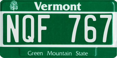 VT license plate NQF767
