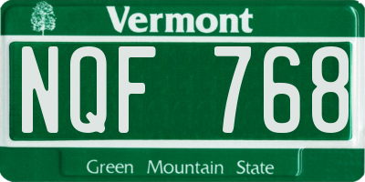 VT license plate NQF768