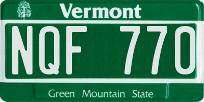 VT license plate NQF770