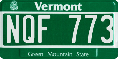 VT license plate NQF773