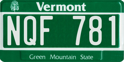 VT license plate NQF781