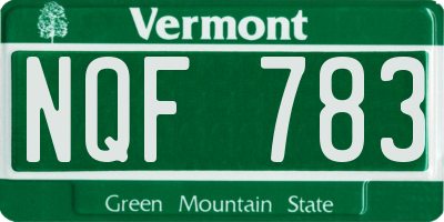 VT license plate NQF783